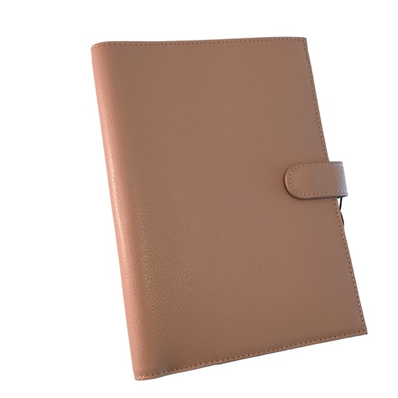 Kikki.K A5 Leather Notebook Holder With Pocket Signature VINTAGE ROSE NWT - Picture 4 of 12